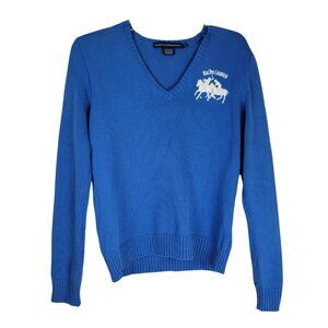Ralph Lauren Sport V-Neckline Sweater Dual Match Equestrian